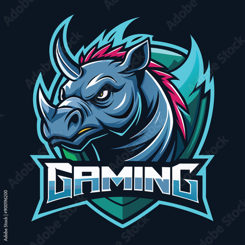 Wallpaper Mural Rhino Roaring Gaming Vector Logo Torontodigital.ca