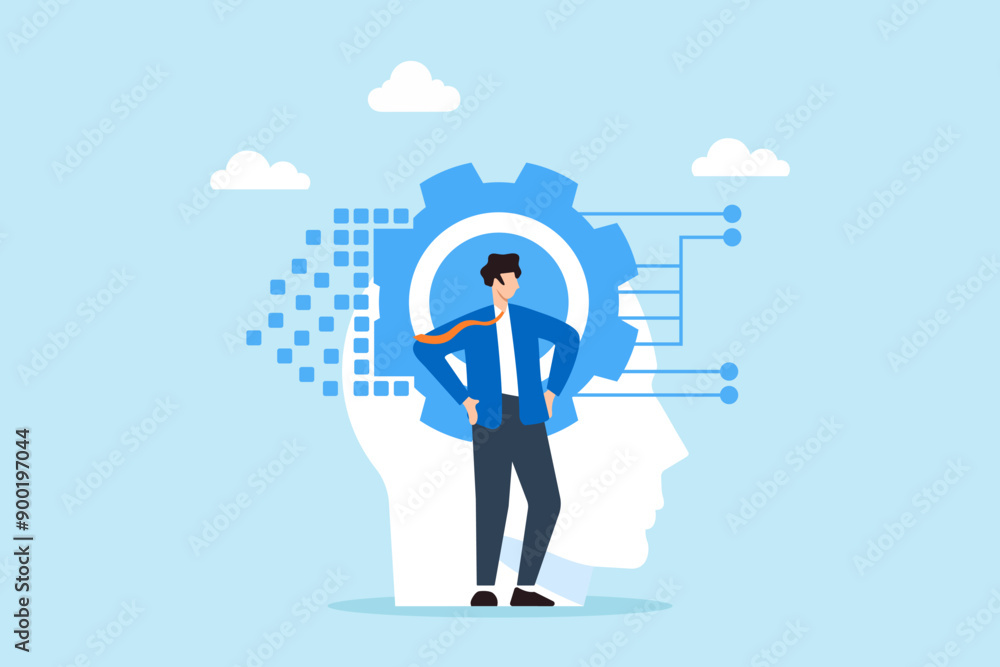 Digital transformation, guiding companies through technological changes, innovation concept vector illustration. Business analysts implementing new tools and platforms Digital transformation, guiding companies through technological changes, innovation concept vector illustration. Business analysts implementing new tools and platforms