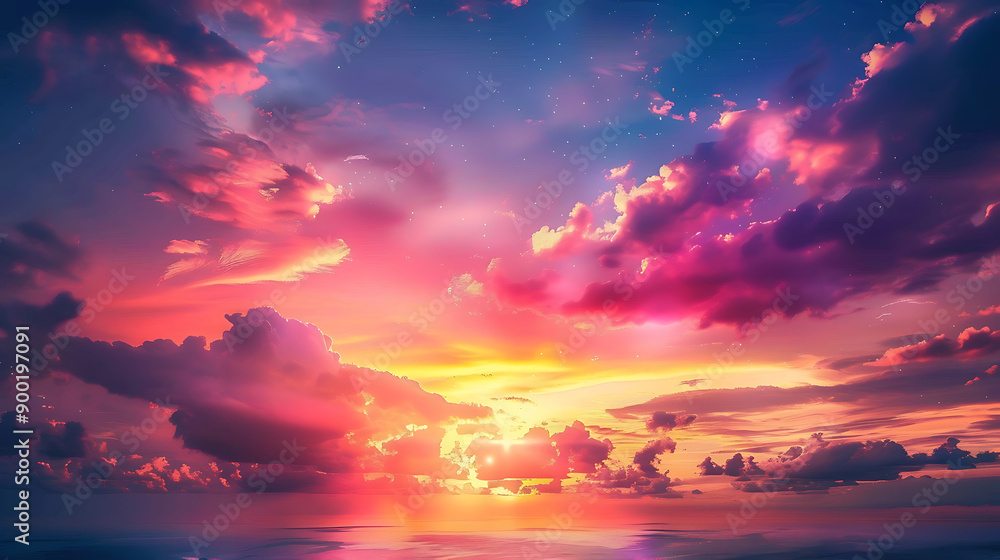 Background of colorful sky concept: Dramatic sunset with twilight color sky and clouds Background of colorful sky concept: Dramatic sunset with twilight color sky and clouds