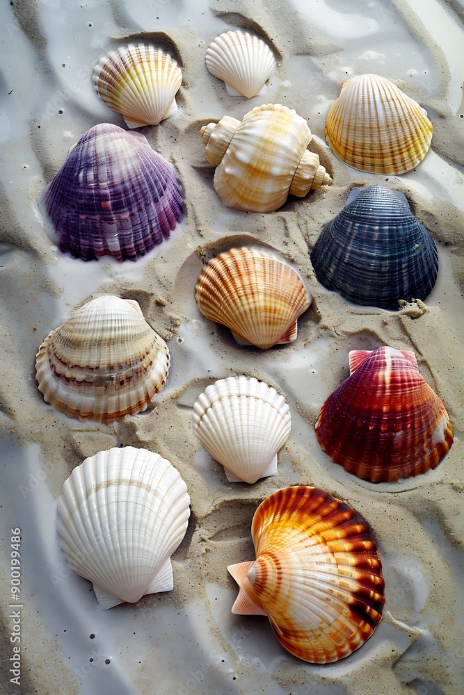 An array of colorful seashells on a sandy beach, symbolizing the uniqueness of each friendship. An array of colorful seashells on a sandy beach, symbolizing the uniqueness of each friendship.