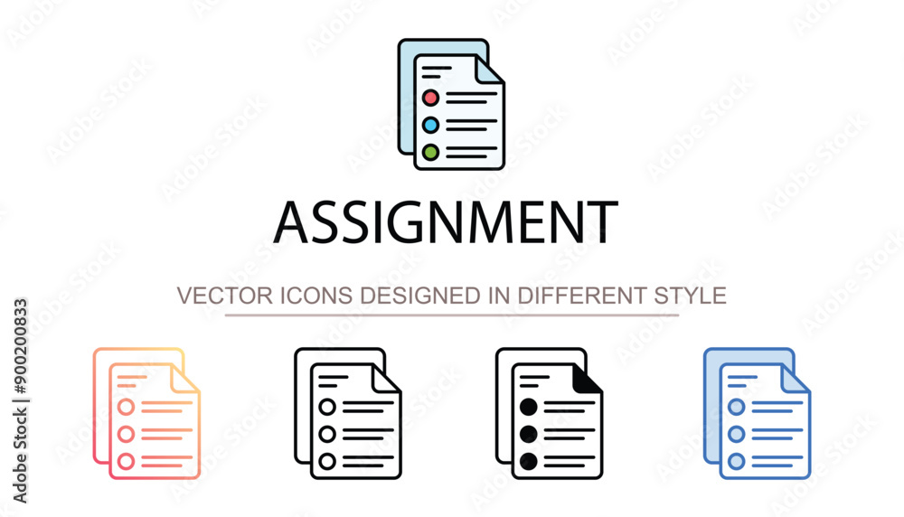 Assignment icon design with white background stock illustration Assignment icon design with white background stock illustration