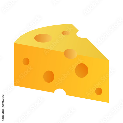 Swiss cheese flat Vector Illustration