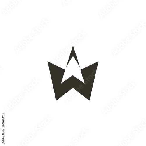 Monogram W crown logo template