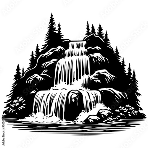 Cascade Sketch Drawing.
