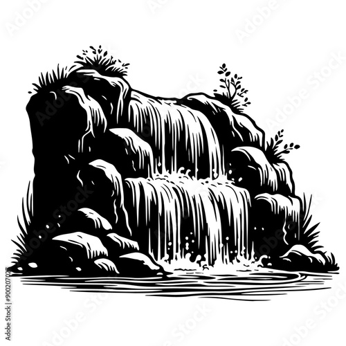 Cascade Sketch Drawing.