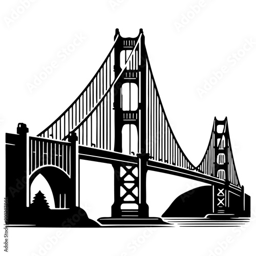 Golden Gate Bridge Illustration.