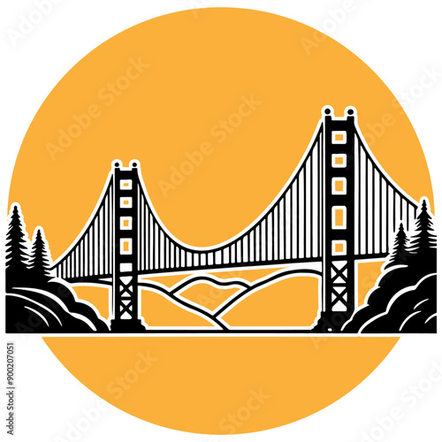 Golden Gate Bridge Illustration.