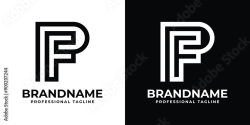 Letters PF Monogram Logo, suitable for any business with PF or FP initials