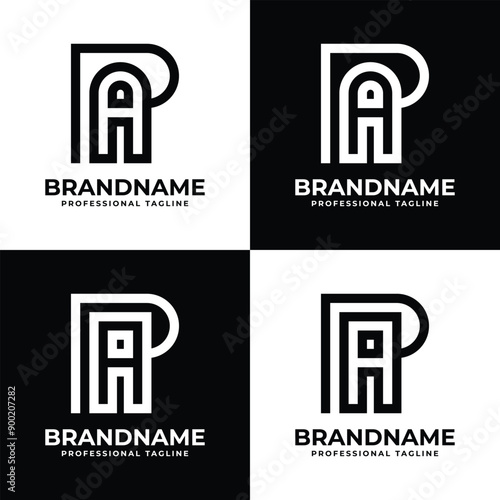 Letters PA Monogram Logo, suitable for any business with PA or AP initials