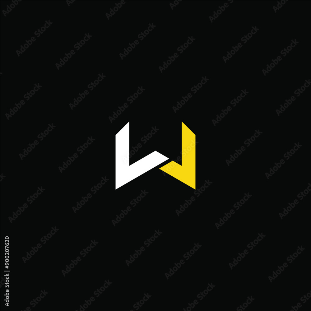 Monogram W J WJ JW initial bold luxury logo template for gym sport futuristic technology brand business. Combination letter alphabet for personal branding travel fashion beauty Monogram W J WJ JW initial bold luxury logo template for gym sport futuristic technology brand business. Combination letter alphabet for personal branding travel fashion beauty