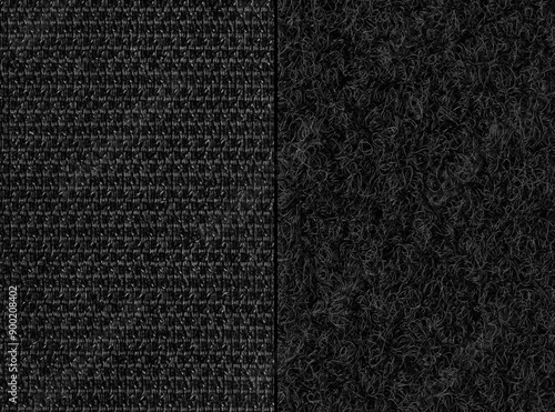 Background, texture. Black textile fastener on both sides, studio shot, close-up.