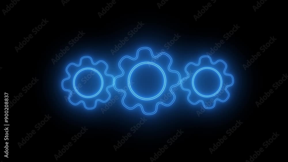 Blowing neon setting icon animation Blowing neon setting icon animation