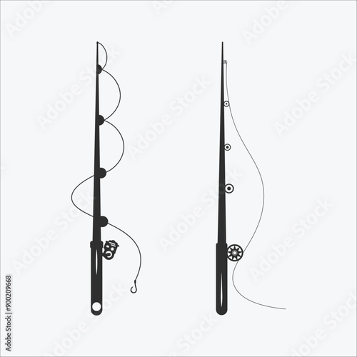 Fishing Rod Fishing Logo Fishing Monogram Fishing Design Fishing Vector logo 