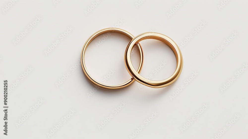 shot of two golden rings isolated on white, emphasizing their elegance and simplicity with this inviting photo. shot of two golden rings isolated on white, emphasizing their elegance and simplicity with this inviting photo.