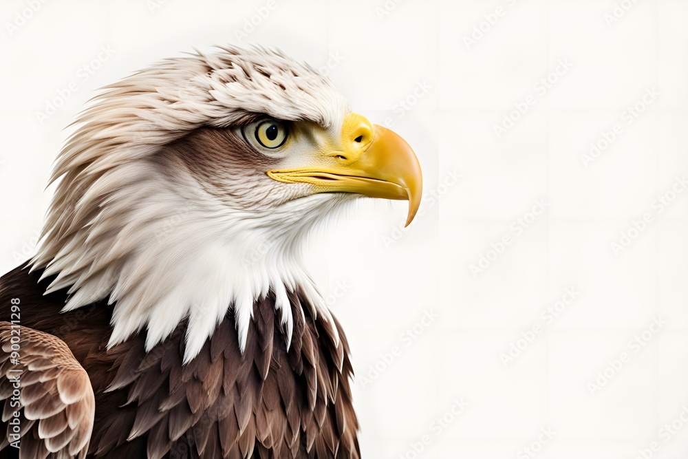 Obraz premium Eagle standing against white background. Ai Generated