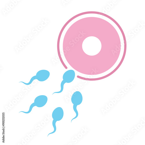 Human sperm and egg icon vector illustration isolated on white background