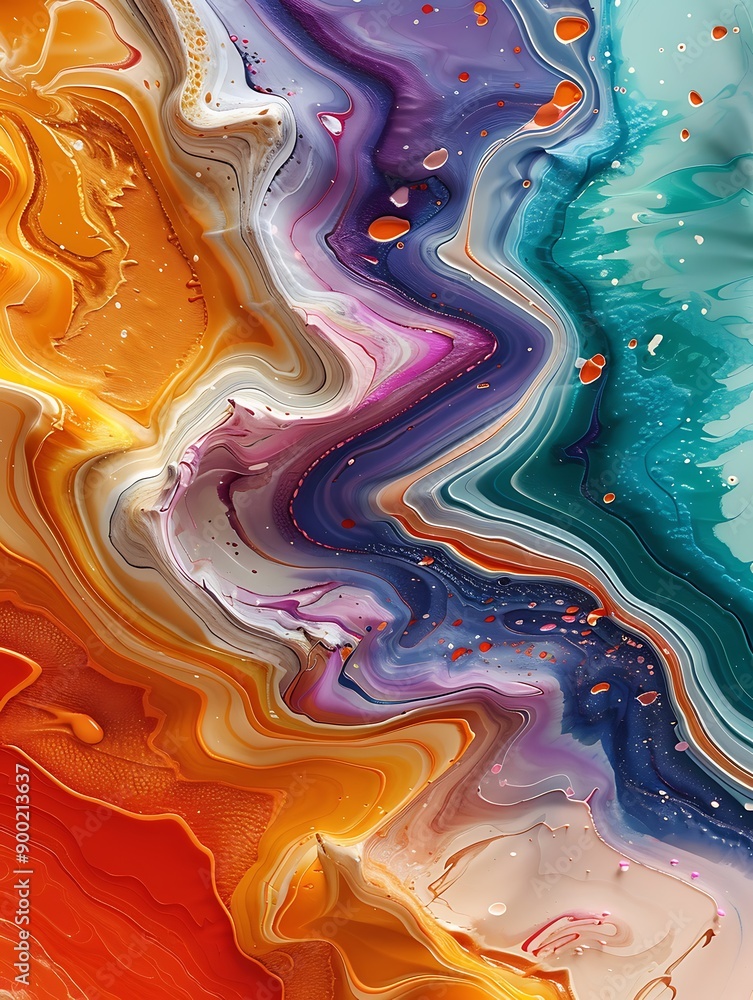 Abstract Fluid Oil Colorful Painting Background Abstract Fluid Oil Colorful Painting Background