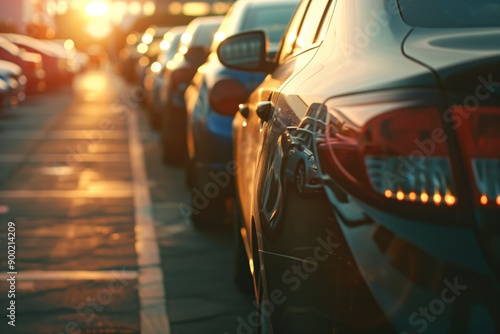 Wallpaper Mural Car parked at outdoor parking lot. Used car for sale and rental service. Torontodigital.ca