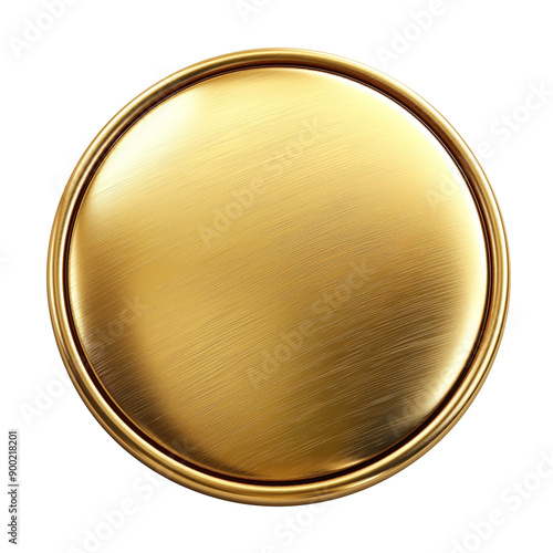 3d gold metal button