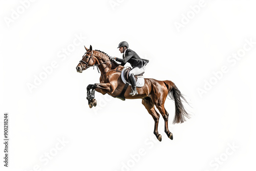 A Rider and Their Steed Soar Through the Air in a Moment of Graceful Power