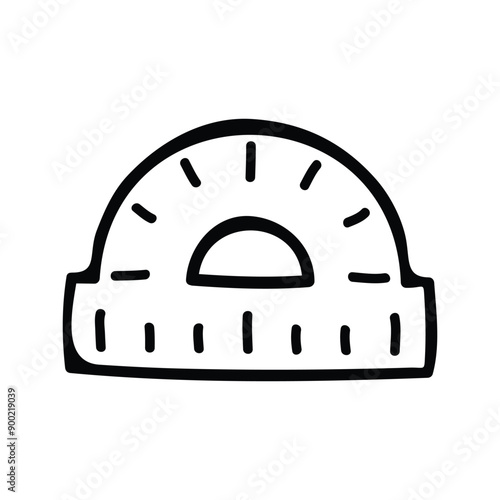 Protractor Doodle Hand-drawn Vector Icon