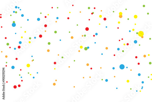 Round scattered confetti background vector,
