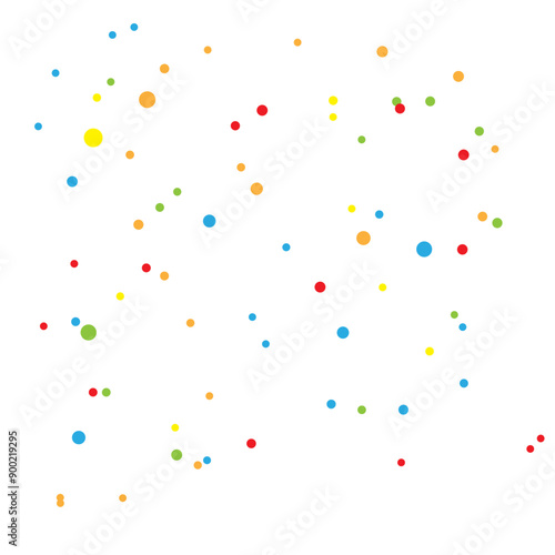 Round scattered confetti background vector,