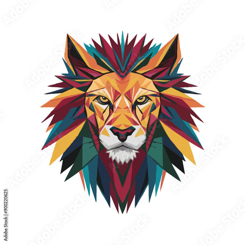 lion Abstract geometrical Face photo