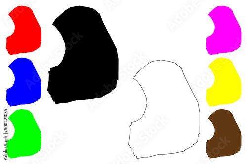 Kokshetau City (Republic of Kazakhstan, Akmola Province) map vector illustration, scribble sketch City of Kokchetav map