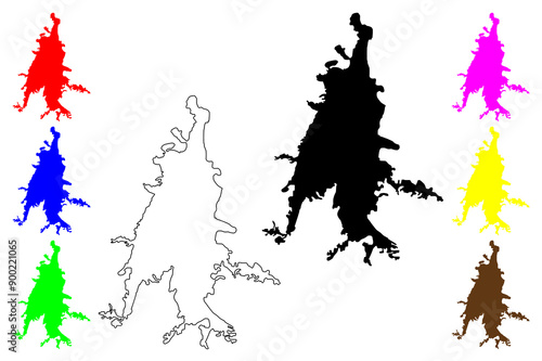 Konya City (Republic of Turkey, Central Anatolia Region) map vector illustration, scribble sketch City of Iconium map