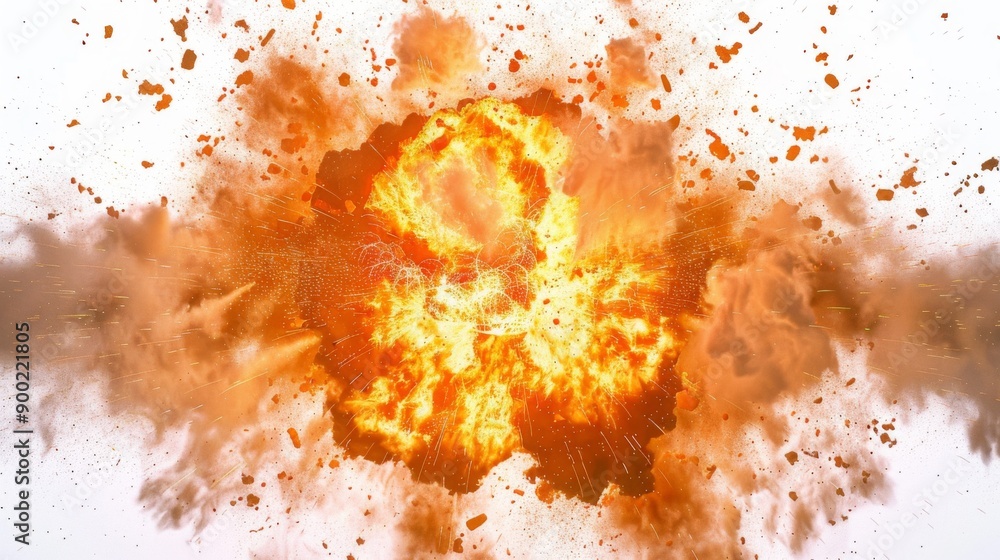 massive explosion, flames and shockwave everywhere, Pure background massive explosion, flames and shockwave everywhere, Pure background
