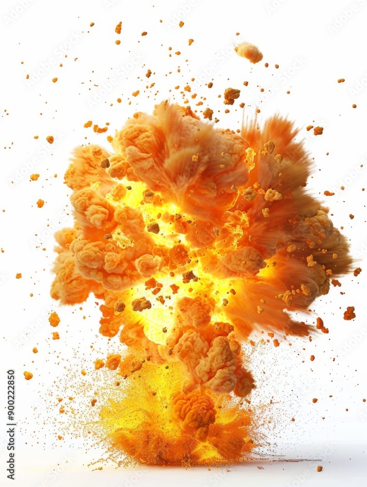 massive explosion, flames and shockwave everywhere, Pure background massive explosion, flames and shockwave everywhere, Pure background