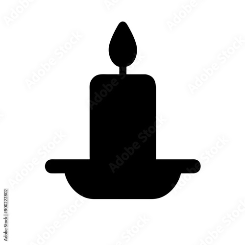 black silhouette of a candle on white