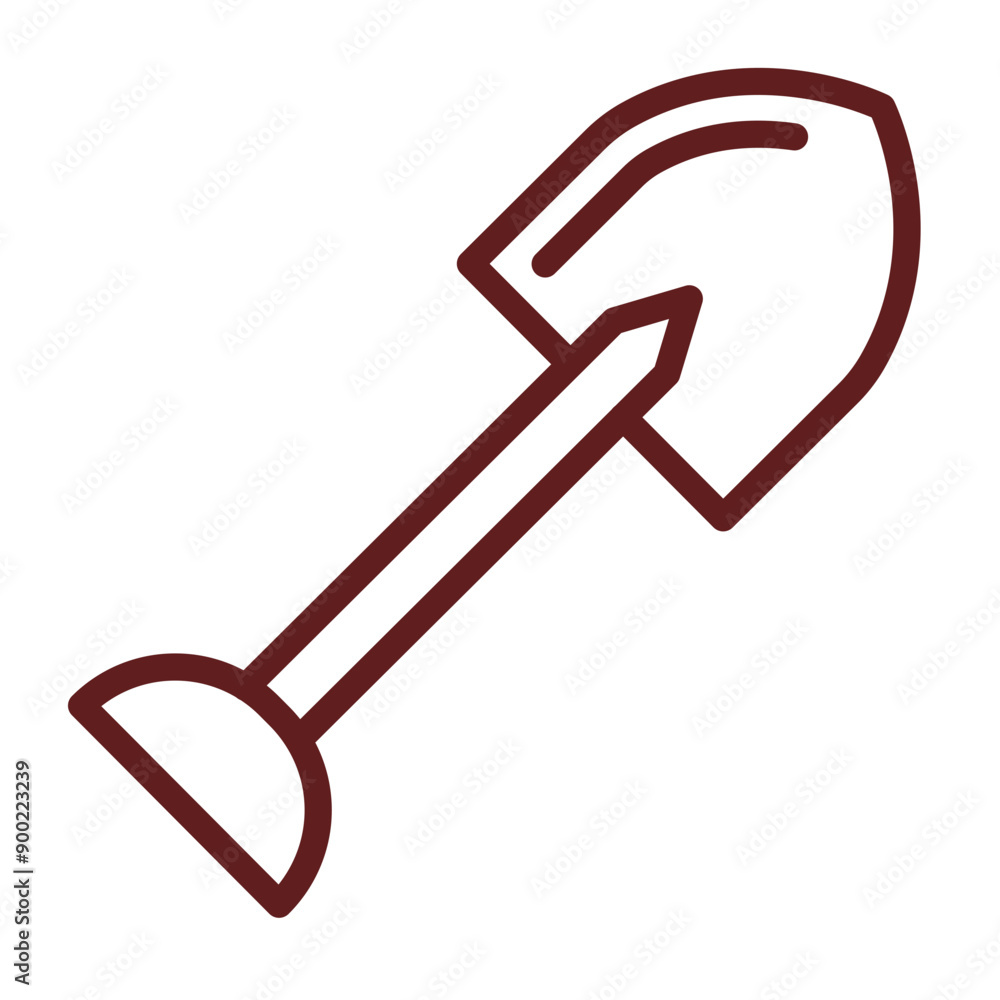 Shovel Vector Line Maroon Design Shovel Vector Line Maroon Design