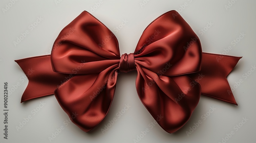 Elegant Red Satin Bow with a Knotted Center Elegant Red Satin Bow with a Knotted Center