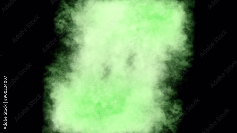 Collision Of Light Green Smoke Streaming On Black Background Collision Of Light Green Smoke Streaming On Black Background