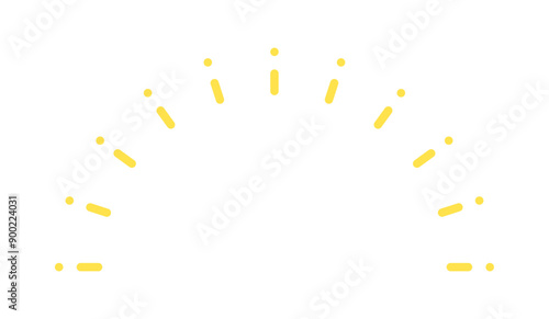 キラキラの半円の装飾フレーム - シンプルでかわいいピカピカ光るあしらいのデザイン素材