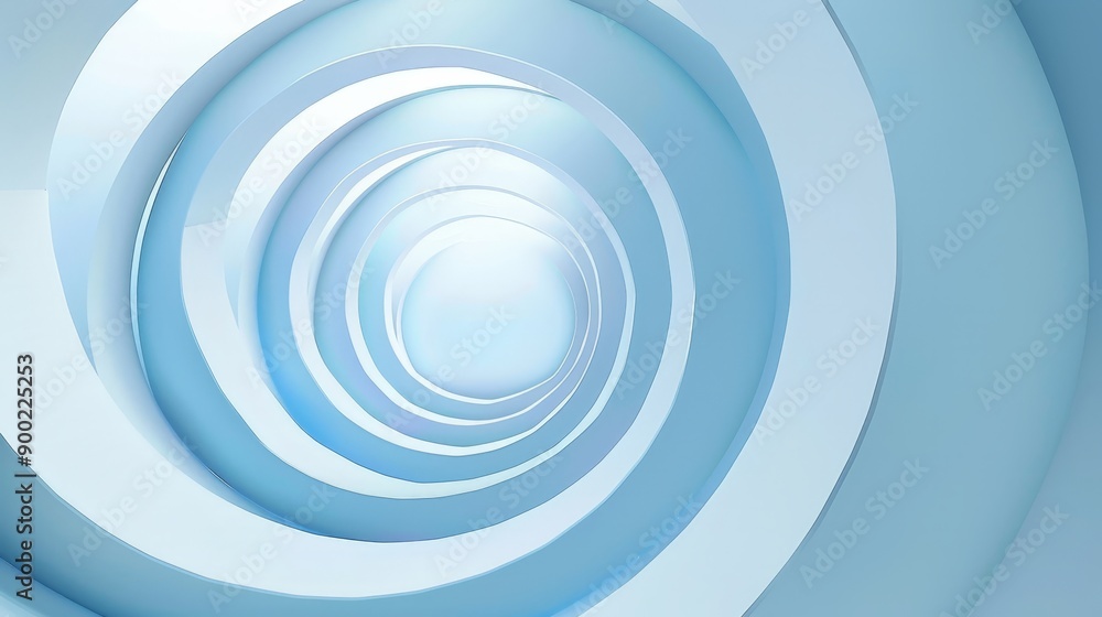 Obraz premium A blue spiral with a white center