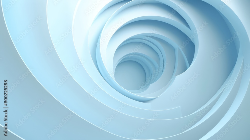 Fototapeta premium A spiral of blue shapes that are all the same size