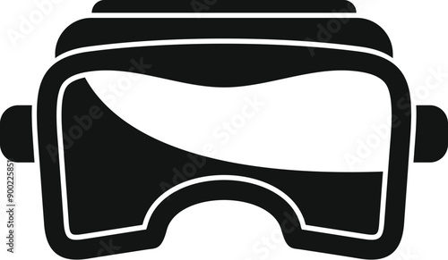 Black protective glasses for working with a circular saw icon in simple style isolated on white background