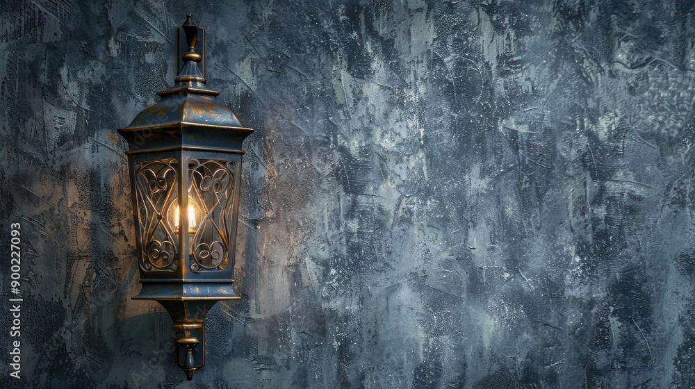 Fototapeta premium Antique lantern mounted on the wall