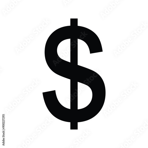 dollar sign isolated on white