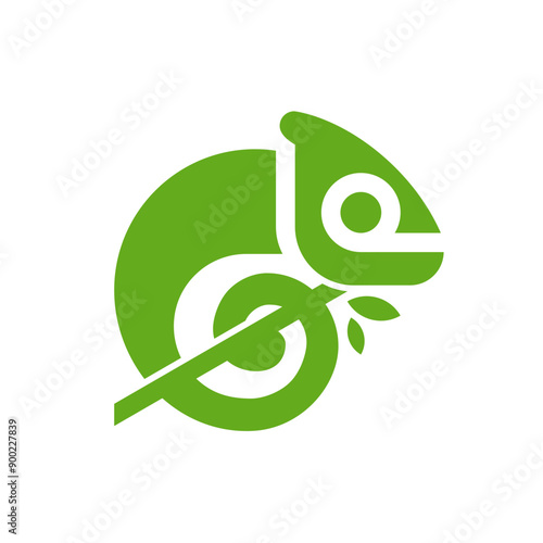 Minimalist chameleon in vector art