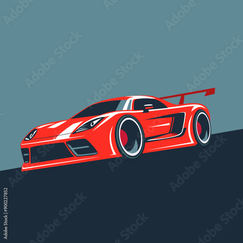 Sports car in vector art