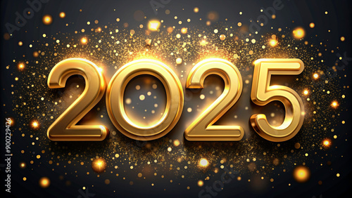 Happy New Year 2025 with elegant typography design.