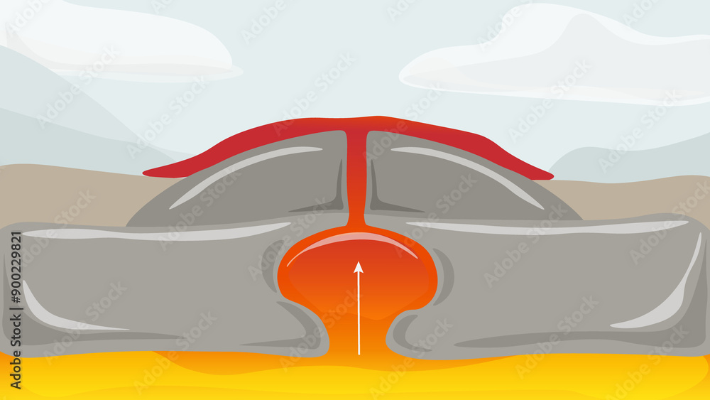 Fototapeta premium Illustration of shield vulcano