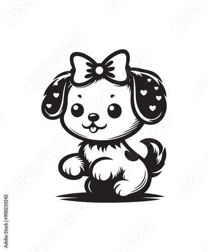 Cute cartoon puppy vector art,graphics Cute cartoon puppys icons set,vintage illustration Cute cartoon puppy clipart,vector Cute cartoon puppys flat style artwork design photo