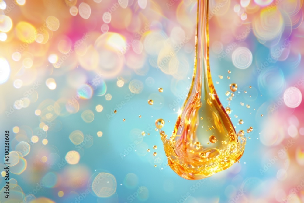 Golden Liquid Droplet Splashing Against a Defocused Background Golden Liquid Droplet Splashing Against a Defocused Background
