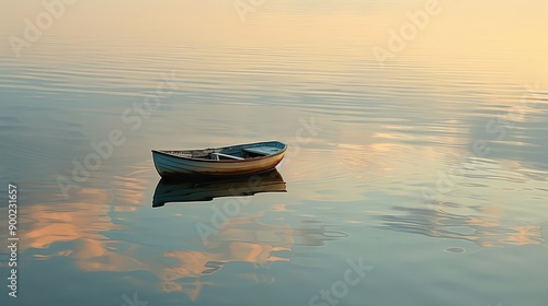 Boat water tranquil. Generative AI