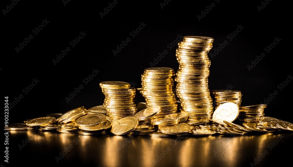 coins on black coins on black